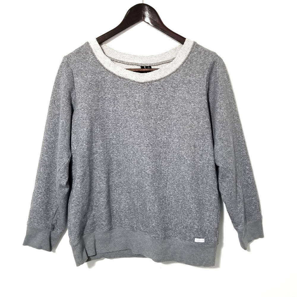 Kensie Crewneck Sweatshirt Gray & White Sz Medium